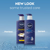 Thumbnail for NIVEA MEN Maximum Hydration 48-Hour Moisture Body Lotion for Dry Skin, Aloe Vera Lotion for Men, 3-in-1 Body, Face and Hands, Dermatologically-Tested, 16.9 Fl Oz Bottle