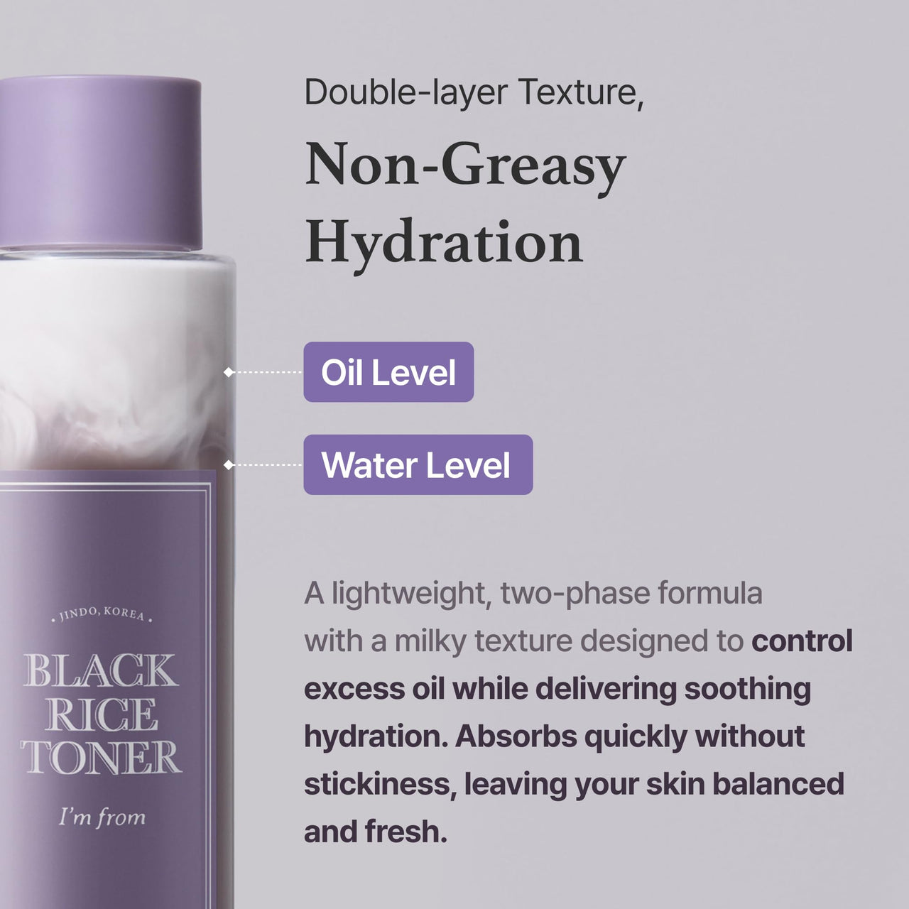 I'm from Black Rice Toner for Oily Skin, Sebum Control Toner, Lightweight, Niacinamide, Panthenol, Fragrance Free, Korean Skin Care, 150ml, 5.07 fl.oz