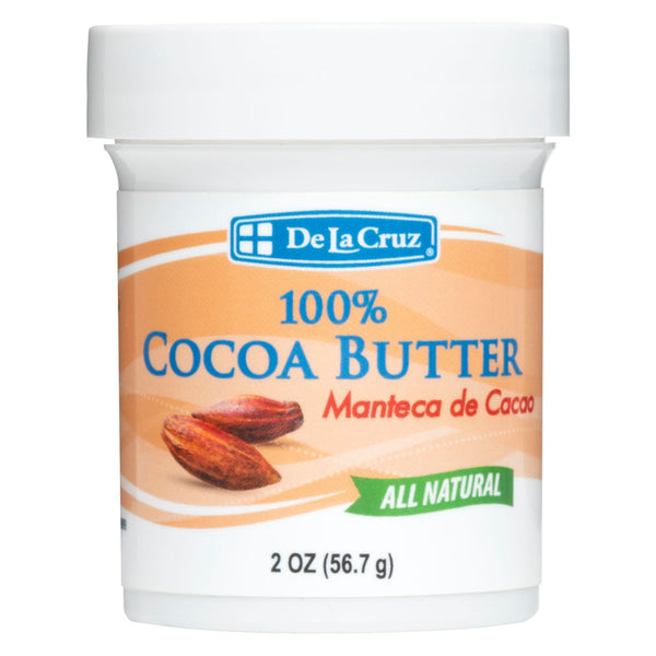 De La Cruz Cocoa Butter - 100% Pure and Natural Cocoa Butter For Dry, Rough Skin - All Natural Hydrating Moisturizer, 2 OZ (Jar - 1 Count, 2 Ounce)