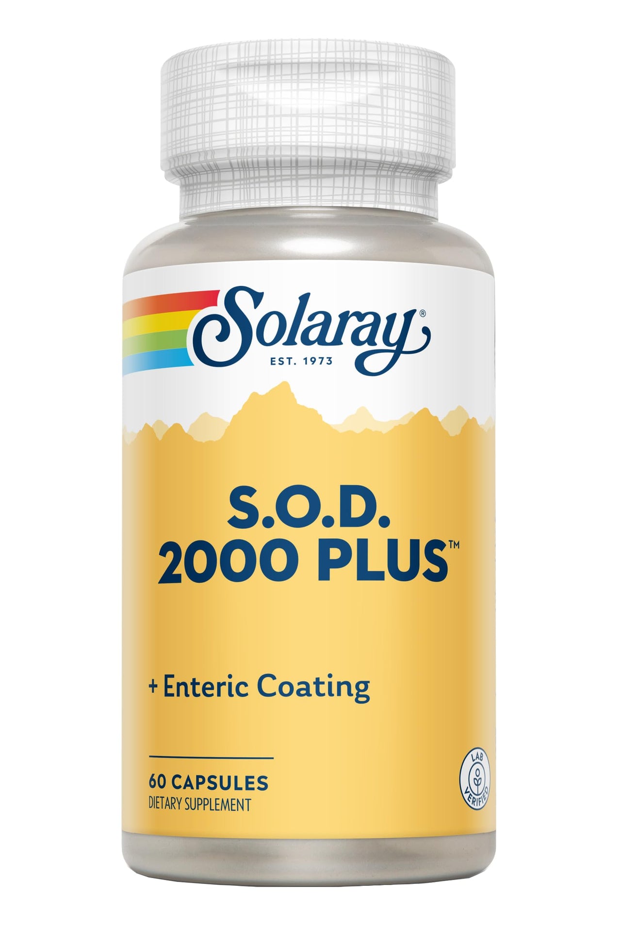 SOLARAY S.O.D. 2000 Plus - Superoxide Dismutase (SOD) and Catalase Antioxidant Supplement, Wellness Support - w/Green Tea Extract, Calcium, Rosemary, Grape Seed Extract, 60-Day Guarantee, 100 Servings