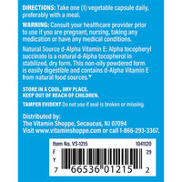 Thumbnail for The Vitamin Shoppe Vitamin E 400IU - Antioxidant Support for Skin Health & Immune Function, Daily Vitamin (100 Capsules)