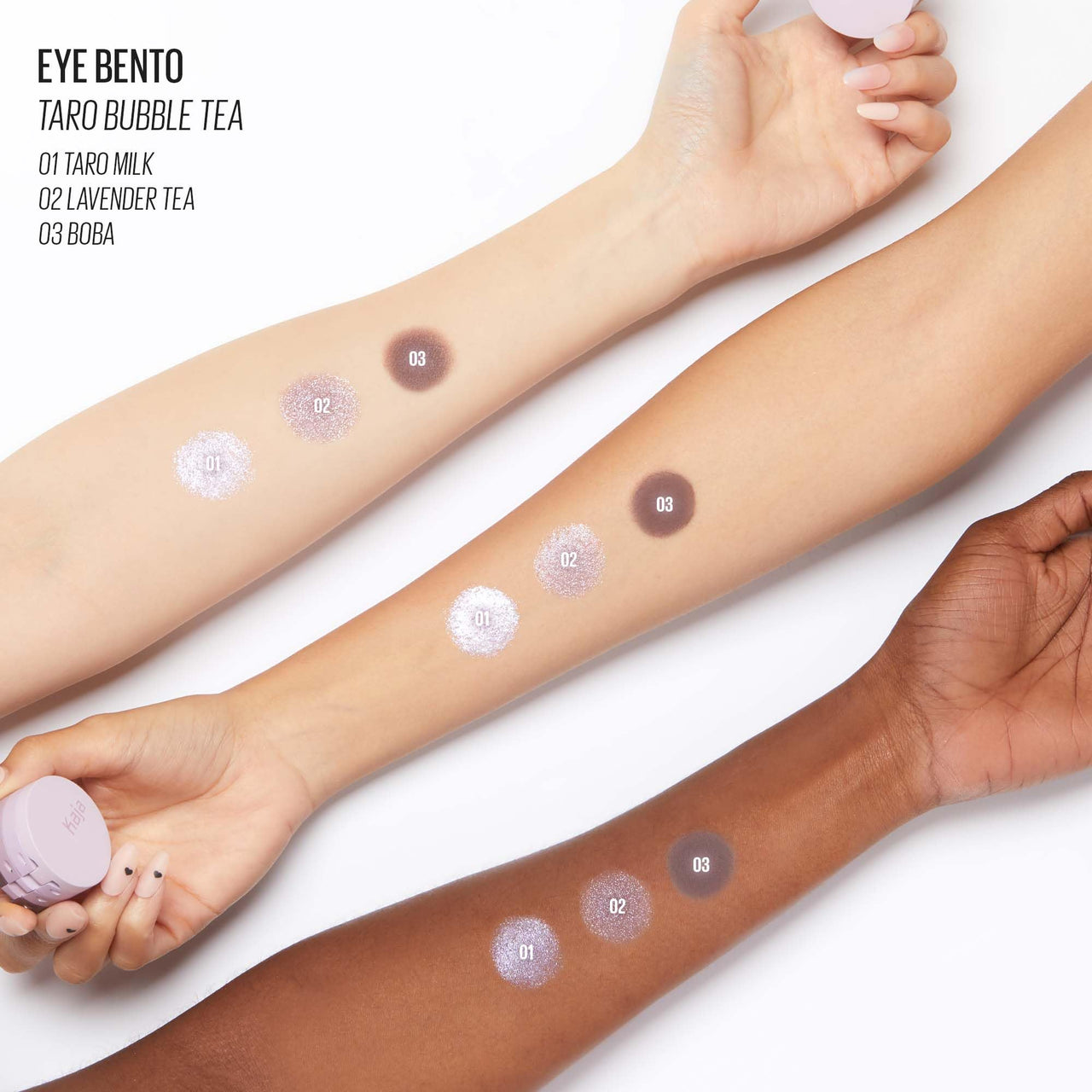 Kaja Beauty Bento Collection | Glitter + Shimmer + Matte | 20 Taro Bubble Tea - Mute Lavender | 2019 Best of Beauty Award in Glitter