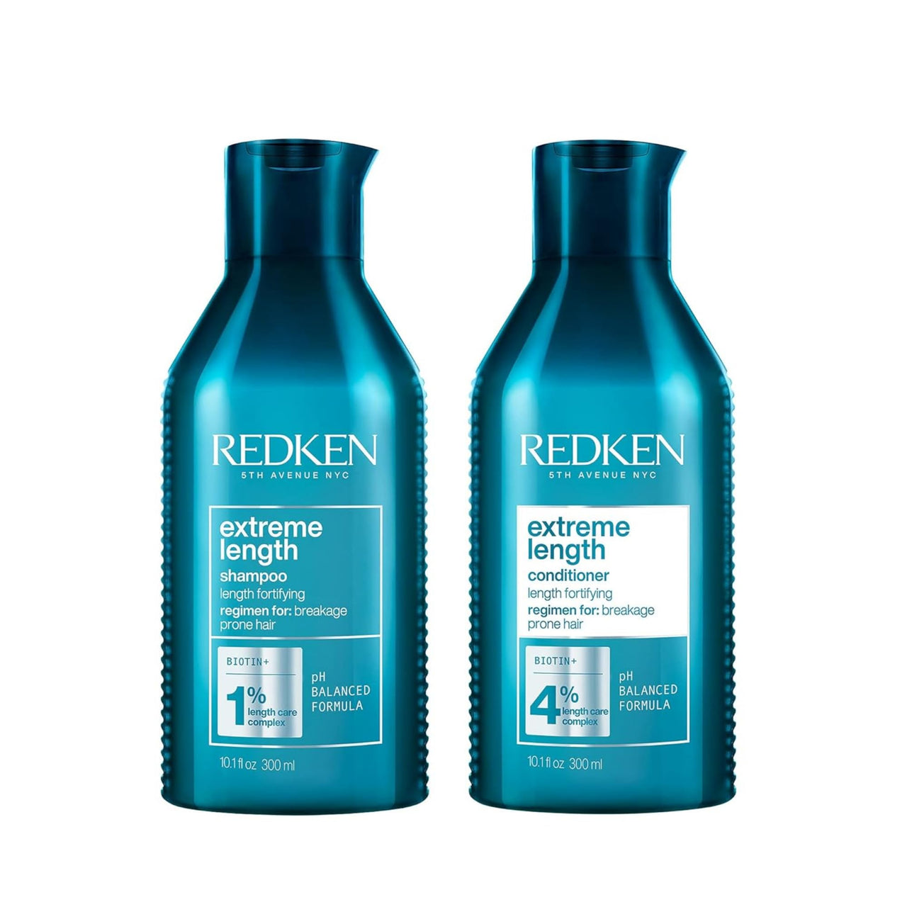 Redken Extreme Length Shampoo & Conditioner Set For Damaged Hair - Prevents Breakage and Strengthens Hair, Infused With Biotin For Hair Growth
