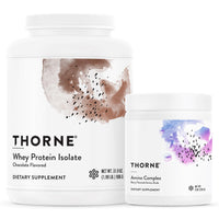 Thumbnail for THORNE - Whey Protein Isolate (Chocolate, 31.9 Oz) & Amino Complex (Berry, 8 Oz) Bundle - Supports Muscle Repair & Recovery - NSF Certified for Sport - Gluten Free, Soy Free