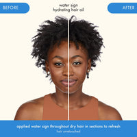 Thumbnail for amika water sign hydrating hair oil with hyaluronic acid | for dry, textured, thick hair types 2c–4c, protects against heat, adds shine, smooths flyaways, silicone-free, locks in hydration