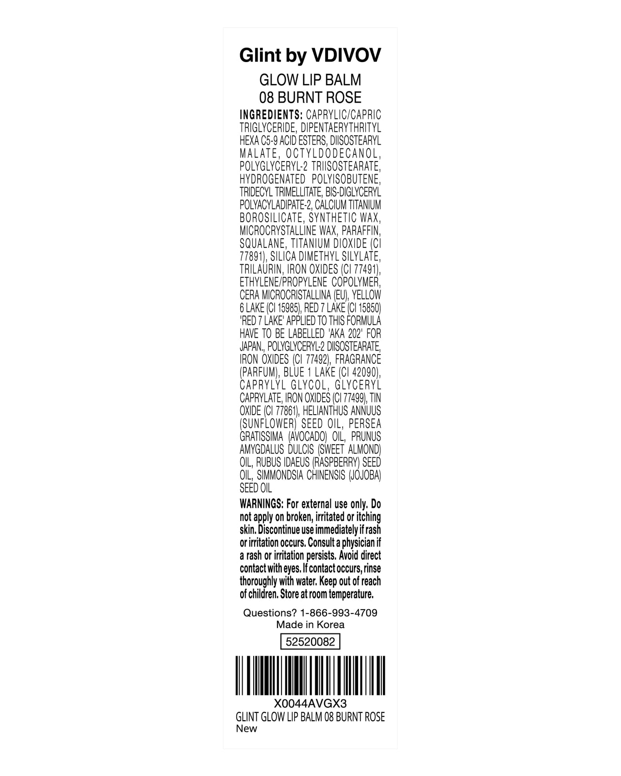 Glint Glow Lip Balm (Burnt Rose, 0.1oz) - Moisturizing Stain Lipstick with Shine for Natural Lips, Tinted Treatment. Luxurious Korean Skin Care Makeup. Chapped, Dry, Cracked Lips.