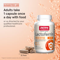 Thumbnail for Jarrow Formulas Lactoferrin Supplements 250 mg - Immune-Supporting Glycoprotein for Healthy Immune System Support & Iron Absorption - Freeze Dried, Gluten Free, Non-GMO - 60 Capsules (Servings)