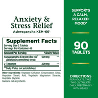 Thumbnail for Nature's Bounty Stress Relief, Ashwagandha KSM-66, Supports Occasional Stress Relief, Dietary Supplement, Tablets, 90 Ct