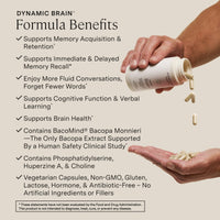 Thumbnail for Stonehenge Health Dynamic Brain – BacoMind® Bacopa Nootropic Formula – Memory, Recall & Retention, Phosphatidylserine, Huperzine A, DHA & Choline – 40 Brain-Boosting Ingredients – Non-GMO, 60 Caps
