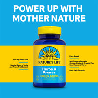 Thumbnail for Nature's Life Herbs & Prunes - Herbal Supplements w/ 400mg Senna Leaves - Daily Wellness Support w/Prune, Cascara Sagrada, Organic Flax Seed Meal - Vegan, Lab Verified, 60-Day Guarantee, 250 Servings