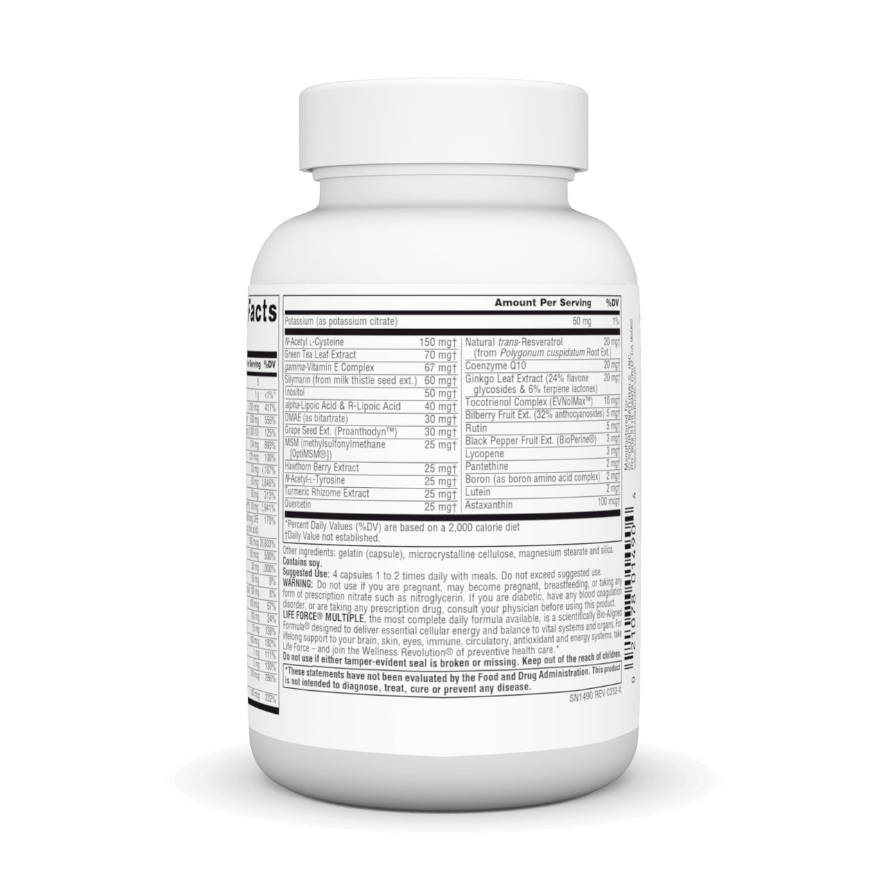 Source Naturals Life Force Multiple Iron Free Daily Multivitamin High Potency Essential Vitamins, Minerals, Antioxidants & Nutrients - Energy & Immune Boost* - 60 Capsules