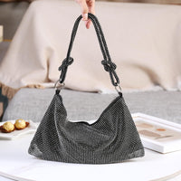 Thumbnail for Covelin Womens Fashion Shiny Diamond Handbag Tote Shoulder Evening Bag Black