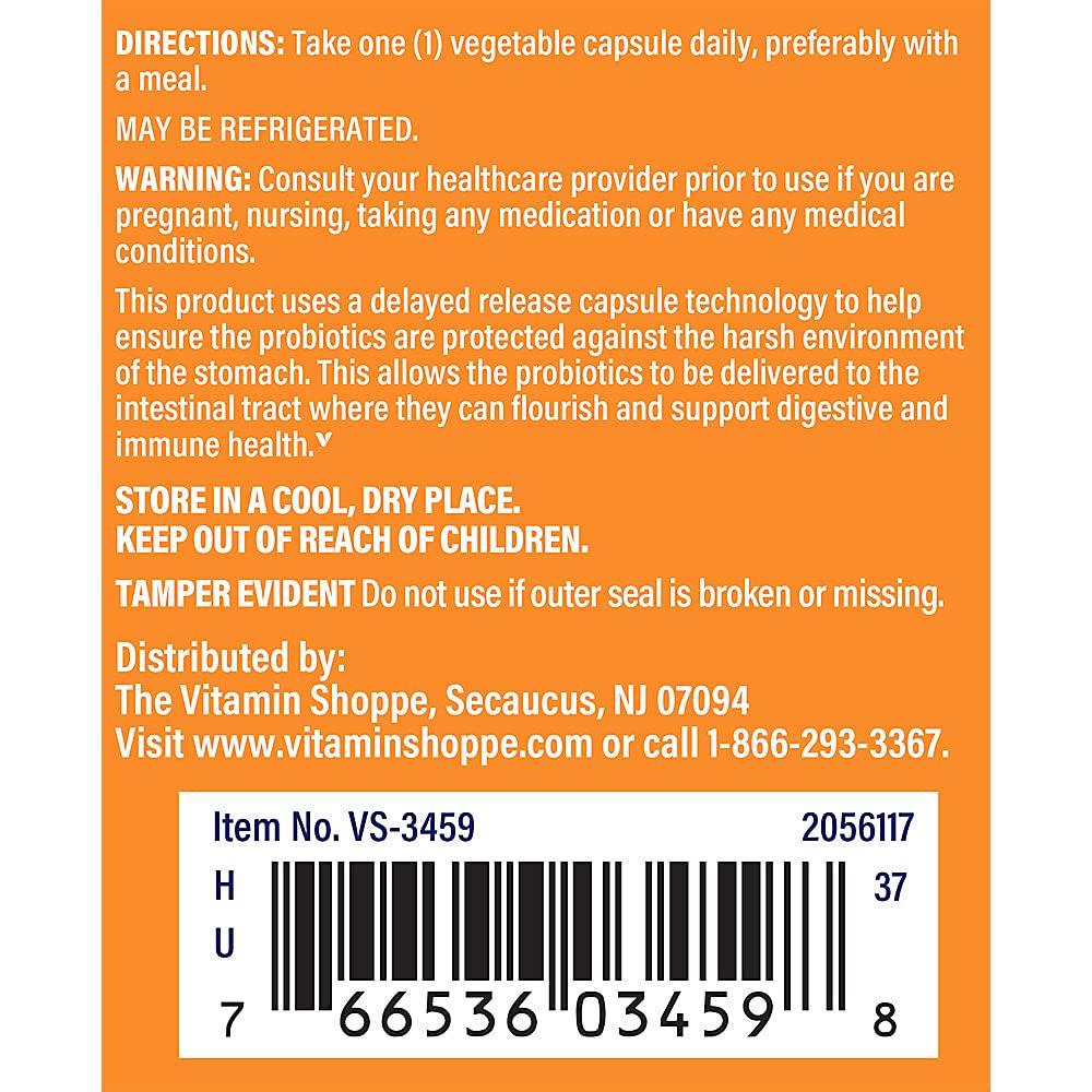 The Vitamin Shoppe Women's Probiotic Delayed Release 50 Billion - with 10 Probiotic Strains to Support Digestive, Immune & Vaginal Health or Yeast Imbalance - Shelf Stable (60 Veggie Caps)
