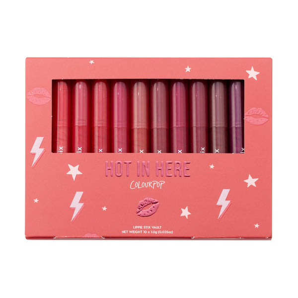 Image 1 of ColourPop Lippie Stix Vault - 10 Bold Red Lipsticks with a Long-Lasting Formula - Ultra-Pigmented Matte Lipstick with Vitamin E & Shea Butter for All Day Moisture - Hot in Here (0.04 oz)