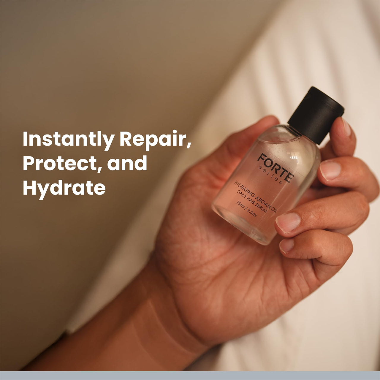 Alex Costa Hydrating Argan Oil Daily Hair Serum by Forte Series Sulfate Free Argan Hair Oil for Men Hair Serum for Dry Damaged Hair, for Styling Hair (75 ml / 2.5 oz)