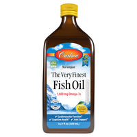 Thumbnail for Carlson - The Very Finest Fish Oil, 1600 mg Omega-3s, Liquid Supplement, Norwegian, Wild-Caught, Sustainably Sourced , Lemon, 16.9 Fl Oz