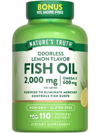 Thumbnail for Nature's Truth Fish Oil 2000mg | 110 Softgels | Omega-3 | Lemon Flavor | Non-GMO & Gluten Free Supplement