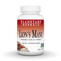 Thumbnail for Planetary Herbals Lion's Mane, for Memory, Focus, and Mood*, 1,000 mg - 60 Vegan Capsules