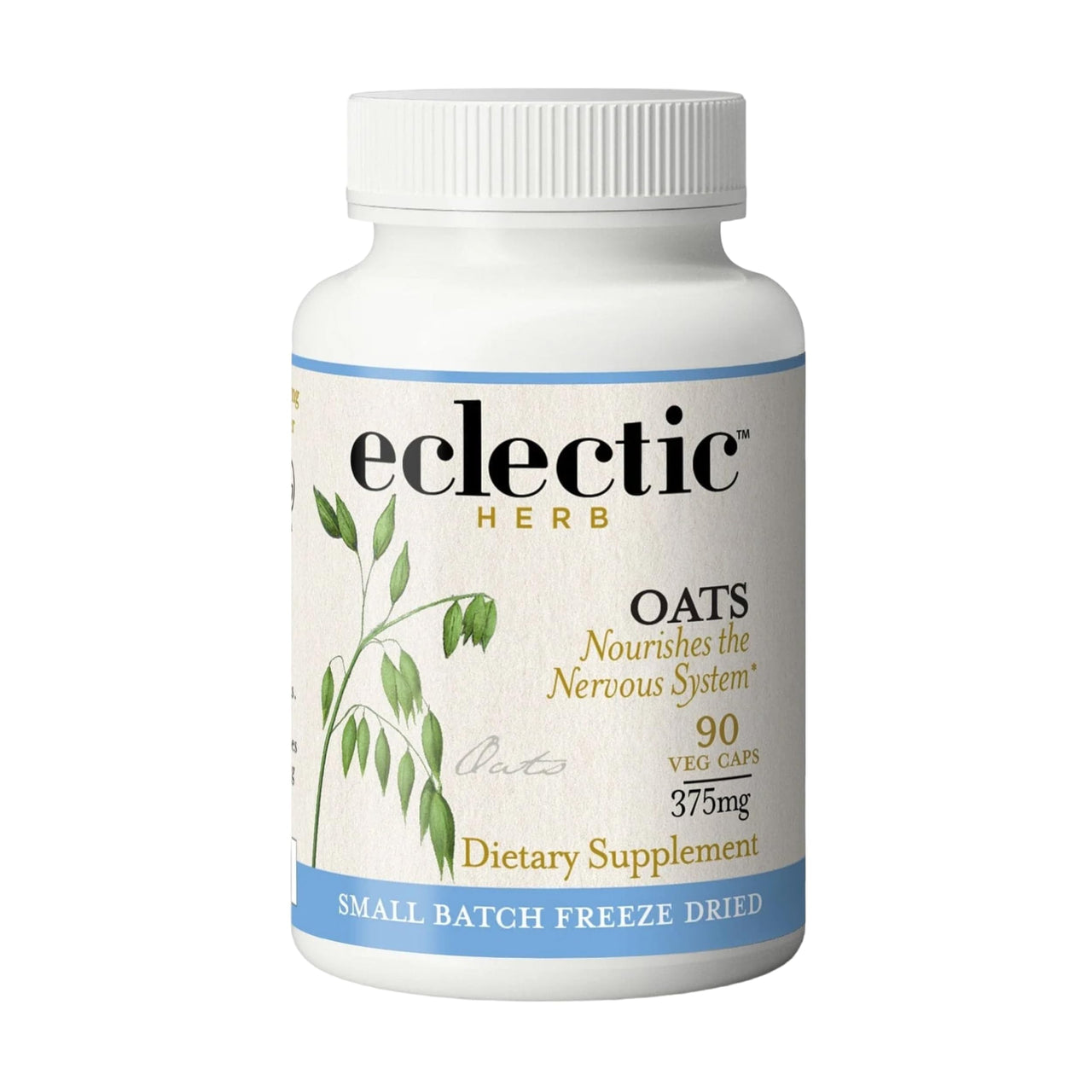 Eclectic Herb - Premium Raw Freeze-Dried Oats Capsules | Milky Green Oats Avena Sativa | Nervous System Support | Natural Dietary Supplement | Organic, Vegan, Non-GMO (90 CT | 375 mg)