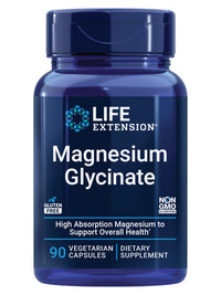 Thumbnail for Life Extension Magnesium Glycinate, Heart Health, Bone Health, Nerve and Muscle Support, Highly absorbable, Gluten-Free, Non-GMO, Vegetarian, 90 Capsules