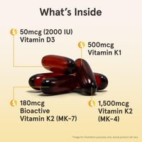 Thumbnail for Jarrow Formulas K-Right - Vitamin K-Complex (K1, MK-4, MK-7, D3) - 60 Servings (Softgels) - Dietary Supplement for Bone & Cardiovascular Health Support - Vitamin K2 MK-7 - Gluten Free