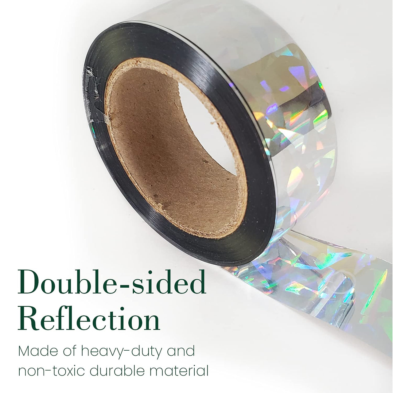 Dalen Holographic Scare Reflective Tape – Bird Deterrent Tape with Metallic Noise Feature, Broad Application and Easy to Use Bird Scare Ribbon (3/4" x 100') - 1 Roll