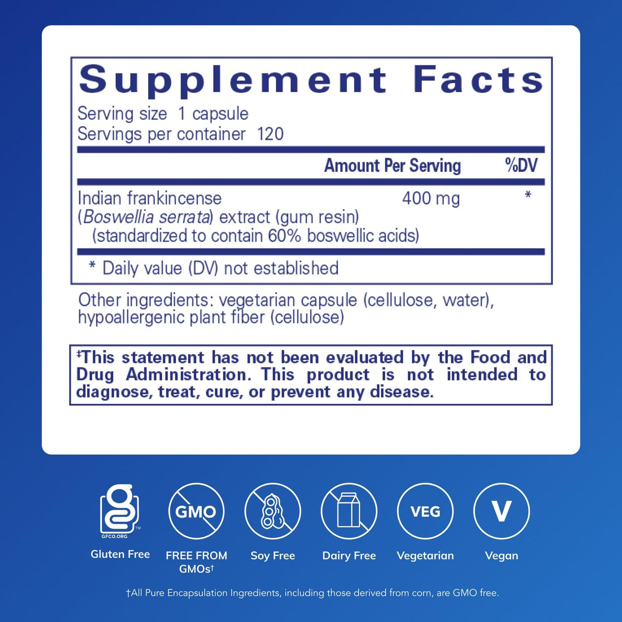 Pure Encapsulations Boswellia Supplement - for Joint Health, GI & Connective Tissue - Supports Healthy Joints & Digestive Health* - Non-GMO & Vegan - 120 Capsules