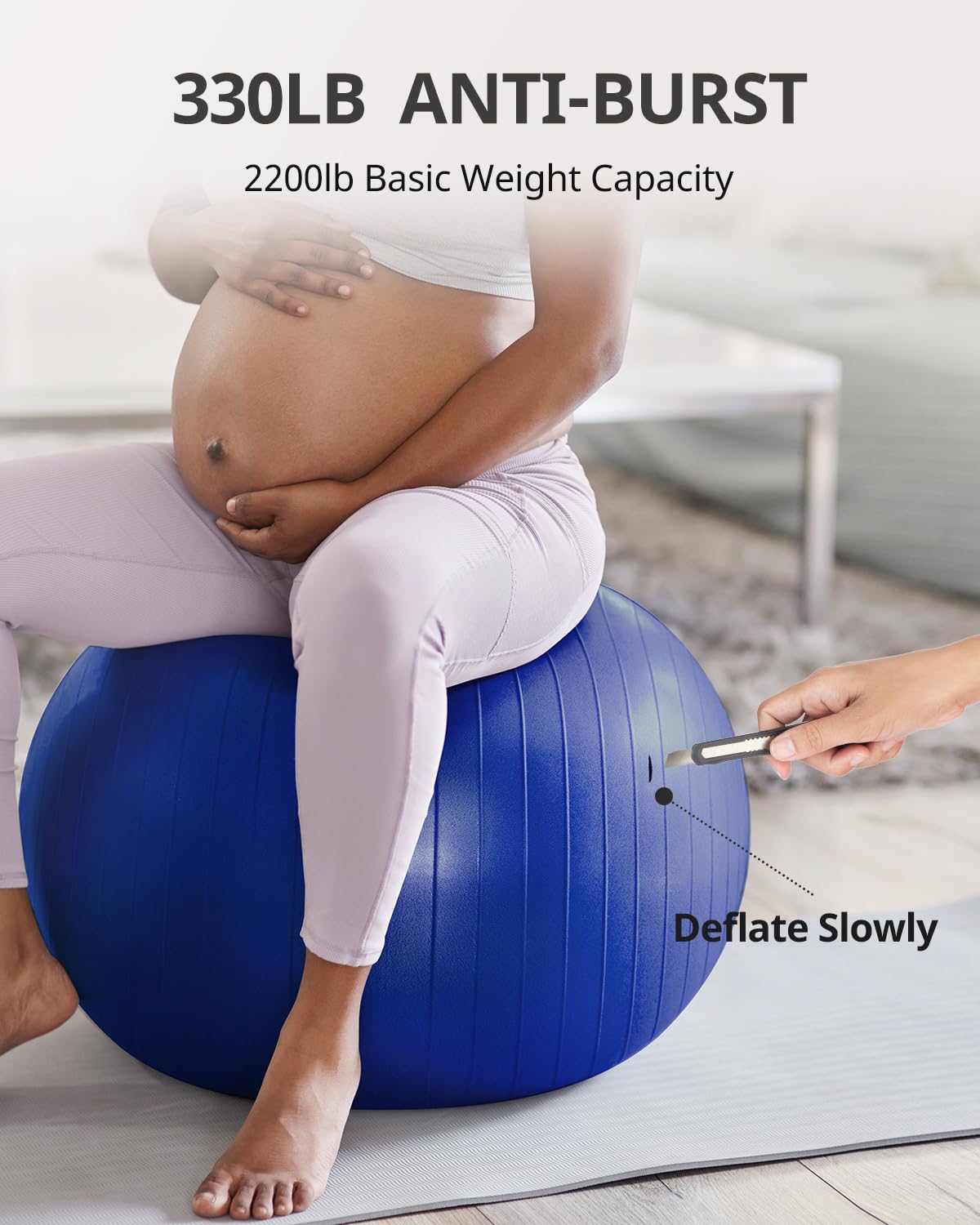 Trideer Extra Thick Yoga Ball Exercise Ball, 5 Sizes Ball Chair, Heavy Duty Swiss Ball for Balance, Stability, Pregnancy, Physical Therapy, Quick Pump