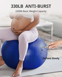 Thumbnail for Trideer Extra Thick Yoga Ball Exercise Ball, 5 Sizes Ball Chair, Heavy Duty Swiss Ball for Balance, Stability, Pregnancy, Physical Therapy, Quick Pump