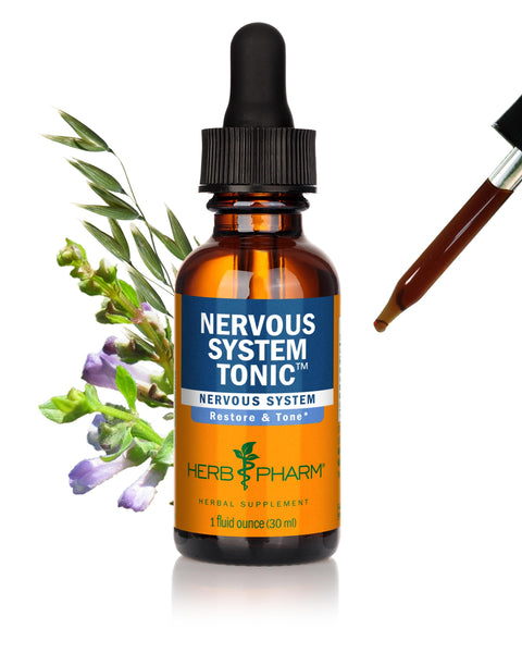 Herb Pharm Nervous System Tonic Liquid Herbal Formula to Strengthen and Calm the Nervous System - 1 Ounce (FASKULL01)