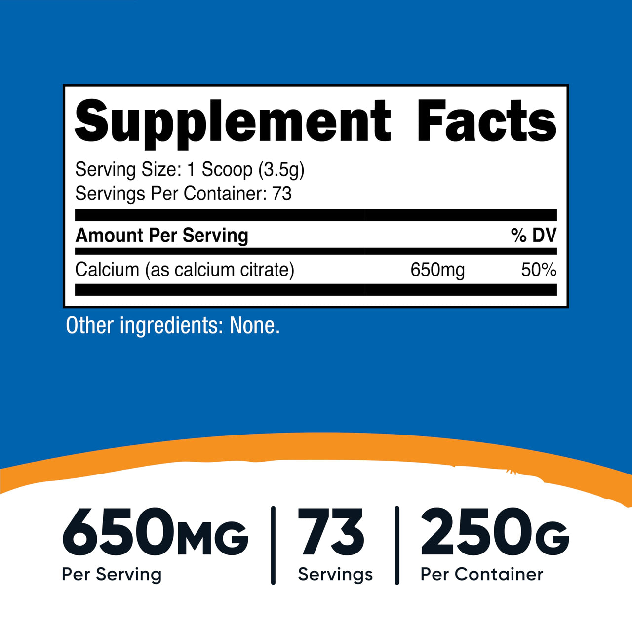 Nutricost Calcium Citrate Powder (250 Grams) Unflavored