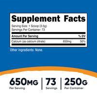 Thumbnail for Nutricost Calcium Citrate Powder (250 Grams) Unflavored