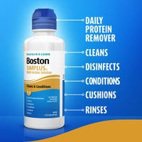 Thumbnail for Boston SIMPLUS Multi-Action Solution, Cleans & Conditions Rigid Gas Permeable (RGP) Lens, Daily Protein Remover, 3.5 Fl Oz