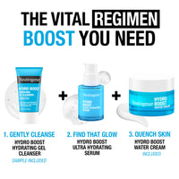 Thumbnail for Neutrogena Hydro Boost Skincare Set, Hydro Boost Fragrance Free Gel Cream Face Moisturizer, 1.7 fl oz, & Trial Size Hydro Boost Fragrance Free Hydrating Gel Facial Cleanser, 0.5 fl oz