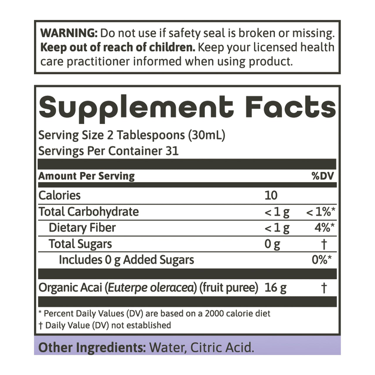 Dynamic Health Acai Gold | Organic Acai 100% Juice | Vegetarian, No Gluten or BPA, Dietary Supplement | 32oz, 32 Serv