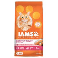 Thumbnail for IAMS Proactive Health Dry Cat Food, Healthy Cat Food Dry Recipe for Adults, Salmon, 3.5 lb. Bag