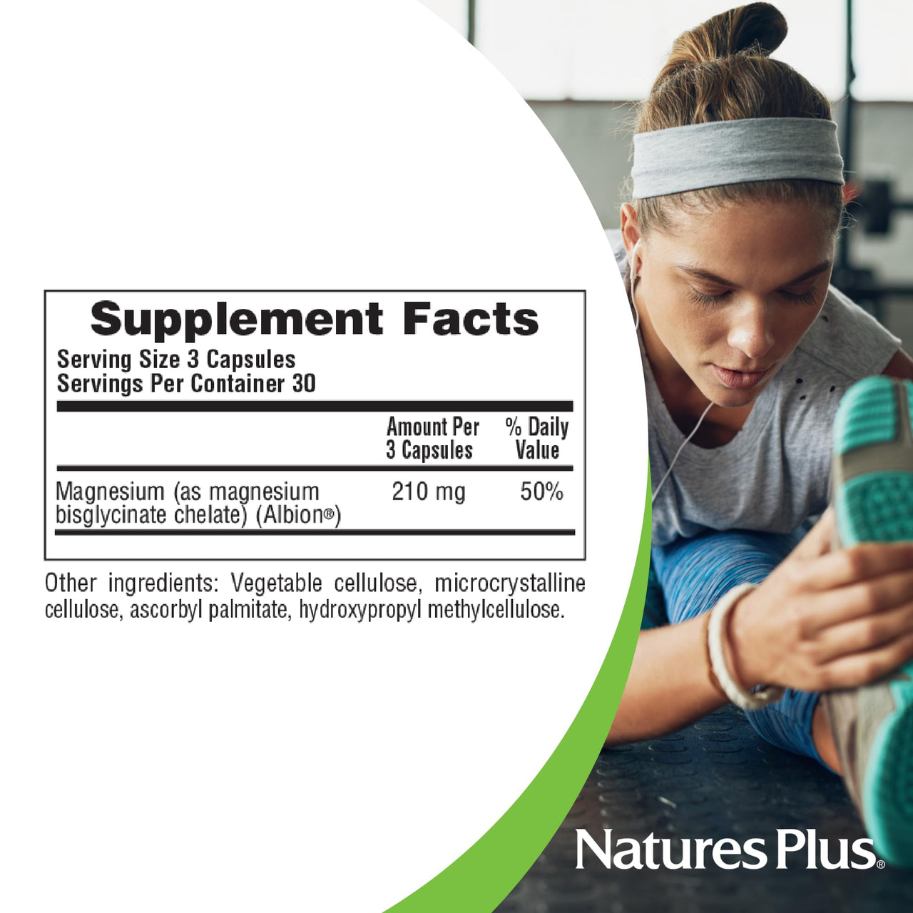 NaturesPlus KalmAssure Magnesium Glycinate - 90 Vegan Capsules - Supports Nerve & Muscle Relaxation - Formulated Without Magnesium Oxide - 30 Servings