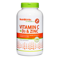 Thumbnail for NutriBiotic – Vitamin C + Vitamin D3 & Zinc, 250 Capsules | Potent, Comprehensive Immune Support | Essential & Antioxidant Daily Supplement | Gluten & GMO Free