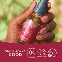 Thumbnail for Badger Rose Face Oil, 100% Organic Face Moisturizer, Nourishing & Soothing Organic Jojoba Oil & Rose Oil, Vegan Antioxidant Rich Moisturizing Facial Oil, 1 fl oz Glass Bottle