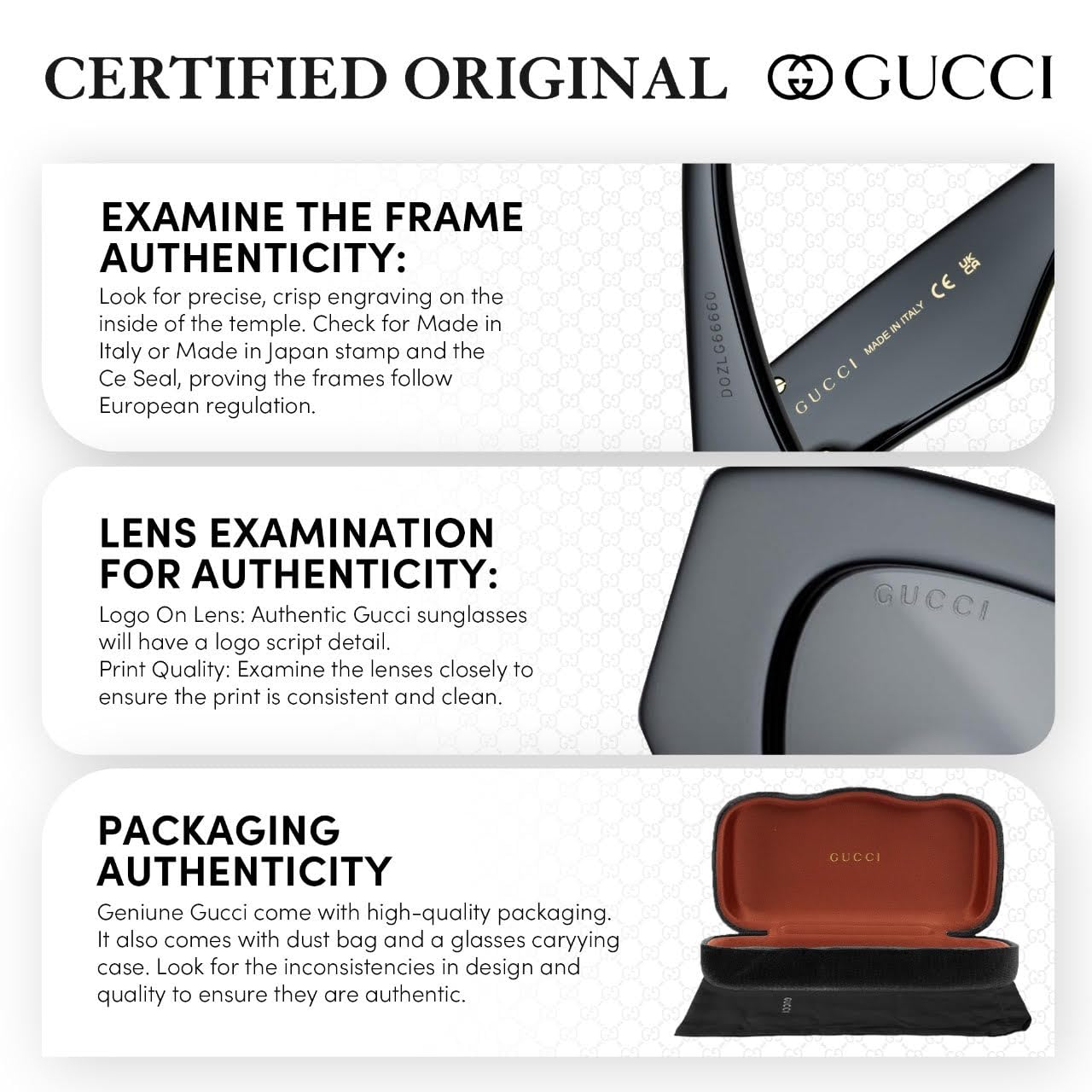 Gucci GG0034SN Designer Sunglasses: Elegant Woman Square Frame Eyewear with Premium eSHADES Kit - Epitome of Luxury and Style