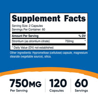 Thumbnail for Nutricost Strontium Capsules 750mg, 120 Capsules - Vegetarian, Non-GMO, Gluten Free