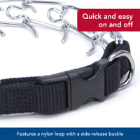 Thumbnail for Coastal Pet Titan Easy-On Dog Prong Training Collar - Durable Metal Collar with Side Release Buckle - Black, 3.3 mm x 20