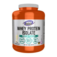 Thumbnail for NOW Foods Sports Nutrition, Whey Protein Isolate, 25 g With BCAAs, Creamy Vanilla Powder, 5-Pound