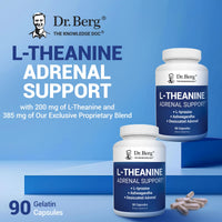 Thumbnail for Dr. Berg 200 mg L-Theanine Adrenal Support - 90 Capsules with Ashwagandha & L-Tyrosine, Zinc & Manganese - Advanced 9-in-1 Adaptogen & Mineral Formula - No Fillers*