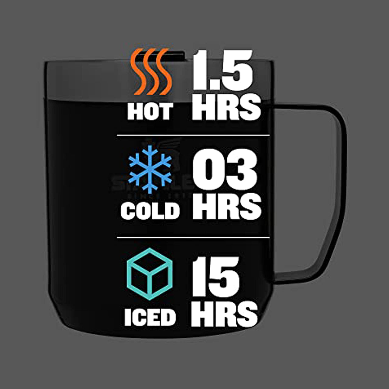 STANLEY Stay-Hot Camp Mug 12 oz | Press Fit Drink Through Lid | Cup for Coffee, Tea and Drinks | Insulated Stainless Steel Coffee Mug | BPA-Free | Matte Black