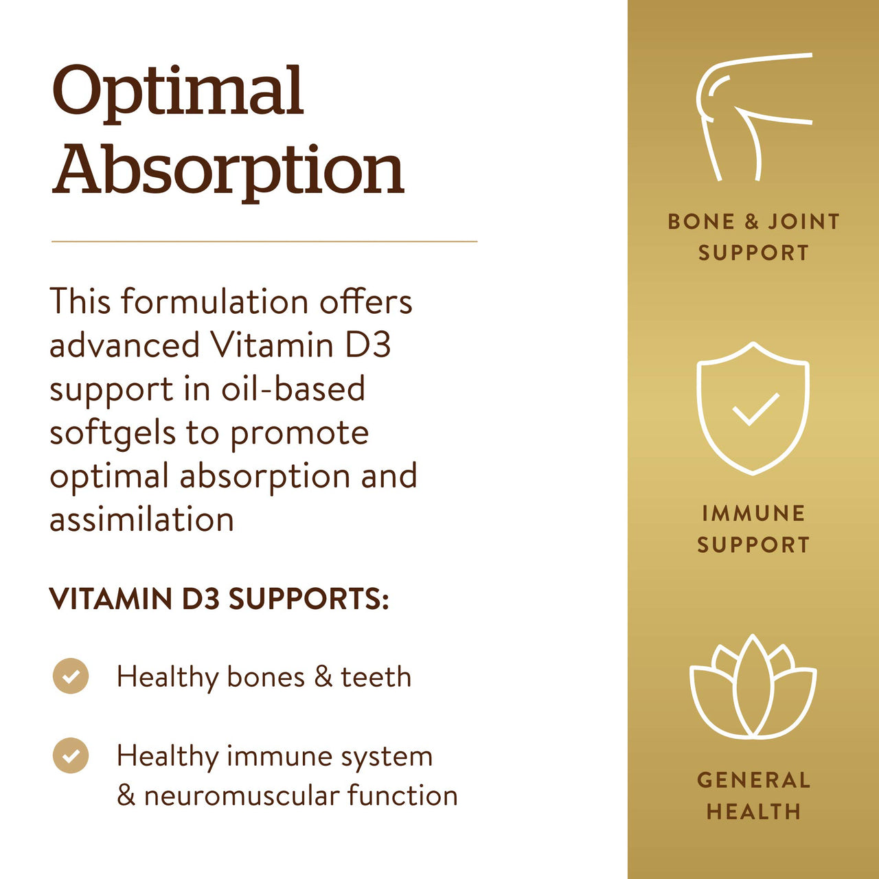 Solgar Vitamin D3 (Cholecalciferol) 25 MCG (1000 IU), 250 Softgels - Helps Maintain Healthy Bones & Teeth - Immune System Support - Non-GMO, Gluten-Free, Dairy Free - 250 Servings
