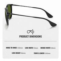Thumbnail for Ray-Ban RB4171 ERIKA CLASSIC POLARIZED Phantos Shaped Sunglasses for Men & Women – Includes Official Rayban Eyewear Kit – Ideal Formal & Casual Wear Sunglasses – G-15 Green Lens