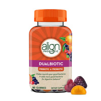 Thumbnail for Align Dualbiotic, Prebiotics and Probiotics for Women and Men, Probiotics for Digestive Health, Prebiotics Help Nourish Good Bacteria, Natural Fruit Flavors, 90 Probiotic Gummies