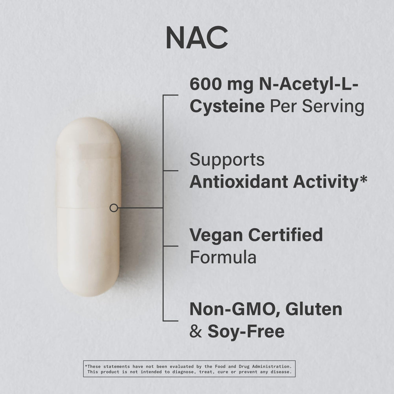 Sports Research Vegan NAC Supplement (N-Acetyl Cysteine) 600 mg - Supports Antioxidant Activity - NAC 600 mg - Non-GMO - 90 Capsules for Adults Daily Use