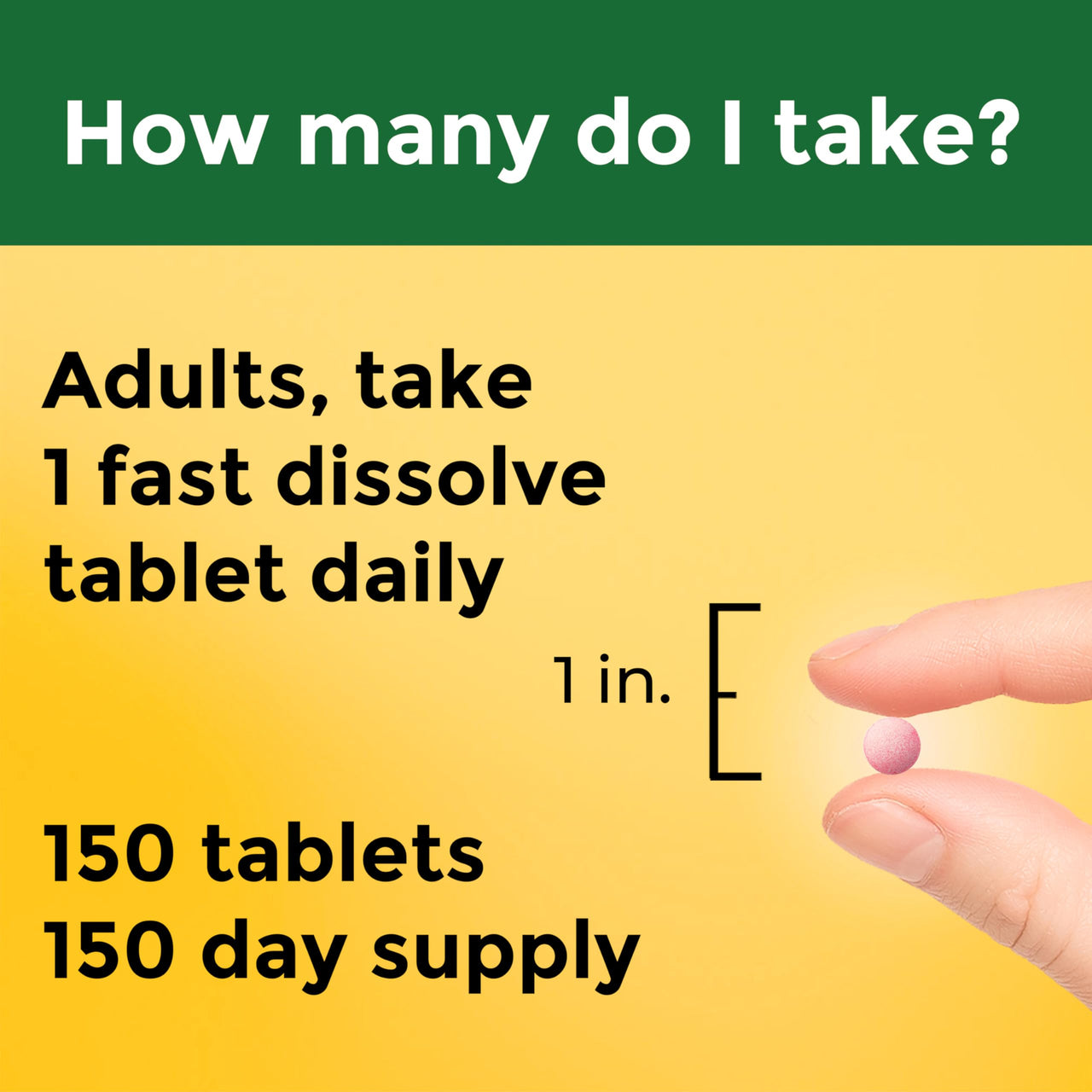 Nature Made Vitamin B12 1000 mcg, Easy to Take Vitamin B12 Sublingual Tablets for Energy Metabolism Support, 150 Sugar Free Fast Dissolve Tablets, 150 Day Supply